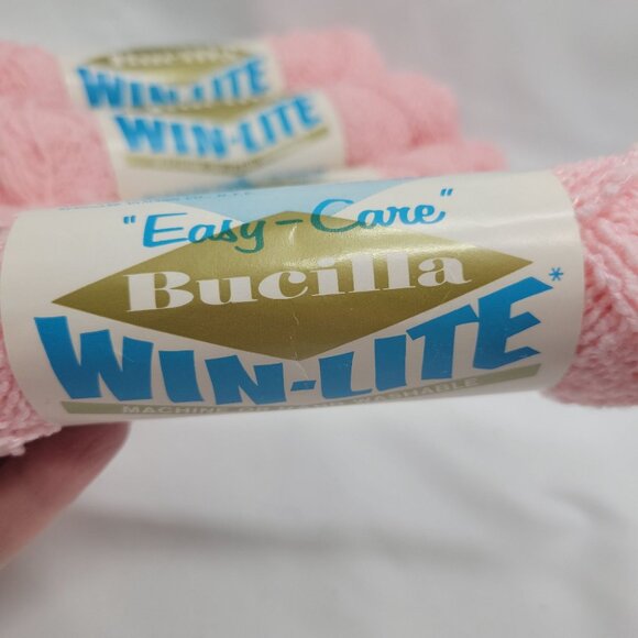Vtg 4 Skeins Bucilla Win-Lite Light Pink 7 Yarn 1 Oz Each Acrylic Nylon Art 7228 - Picture 3 of 7